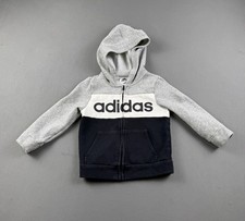Adidas Kids Zip-Up Hoodie Size 4 Gray  Black