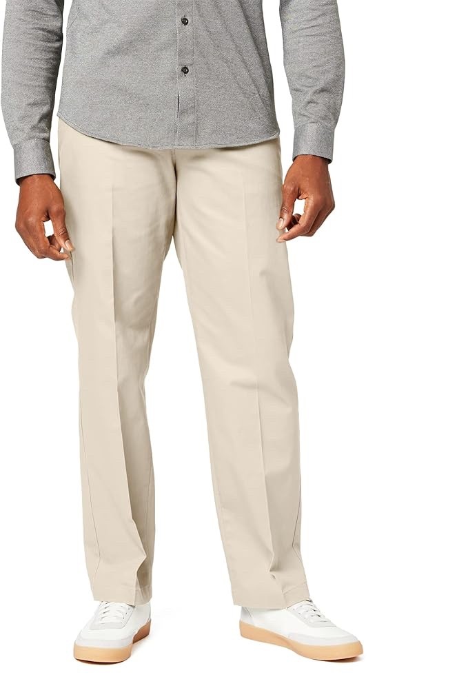 Dockers Men's Classic Fit Signature Khaki Lux CottonStretch Pants, Cloud, 40x29