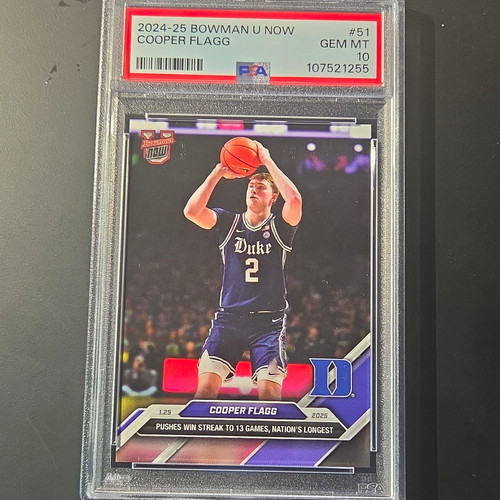 Topps 2024-25 Bowman U Now Cooper Flagg #51 Duke PSA 10 RC /11004
