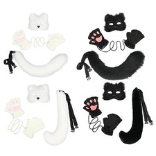 Therian Mask and Tail Halloween Costume Animals Themed Parties Cat Mask for