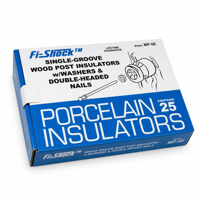Fi-Shock MP-5E Ceramic Wood Post Porcelain Insulators Box Of 25 Brand New