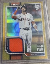 2026 Topps Baseball Series 1 #307 Jeremy Pena REAL ONE GOLD Relic /50 Patch