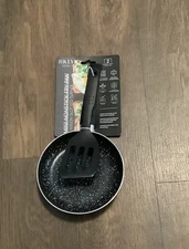 BKLYN Steel Mini Round Nonstick Fry Pan And Nylon Slotted Turner Set
