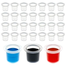 2000x Disposable Transparent Tattoo Ink Caps Pigment Cups for Microblading 9 mm