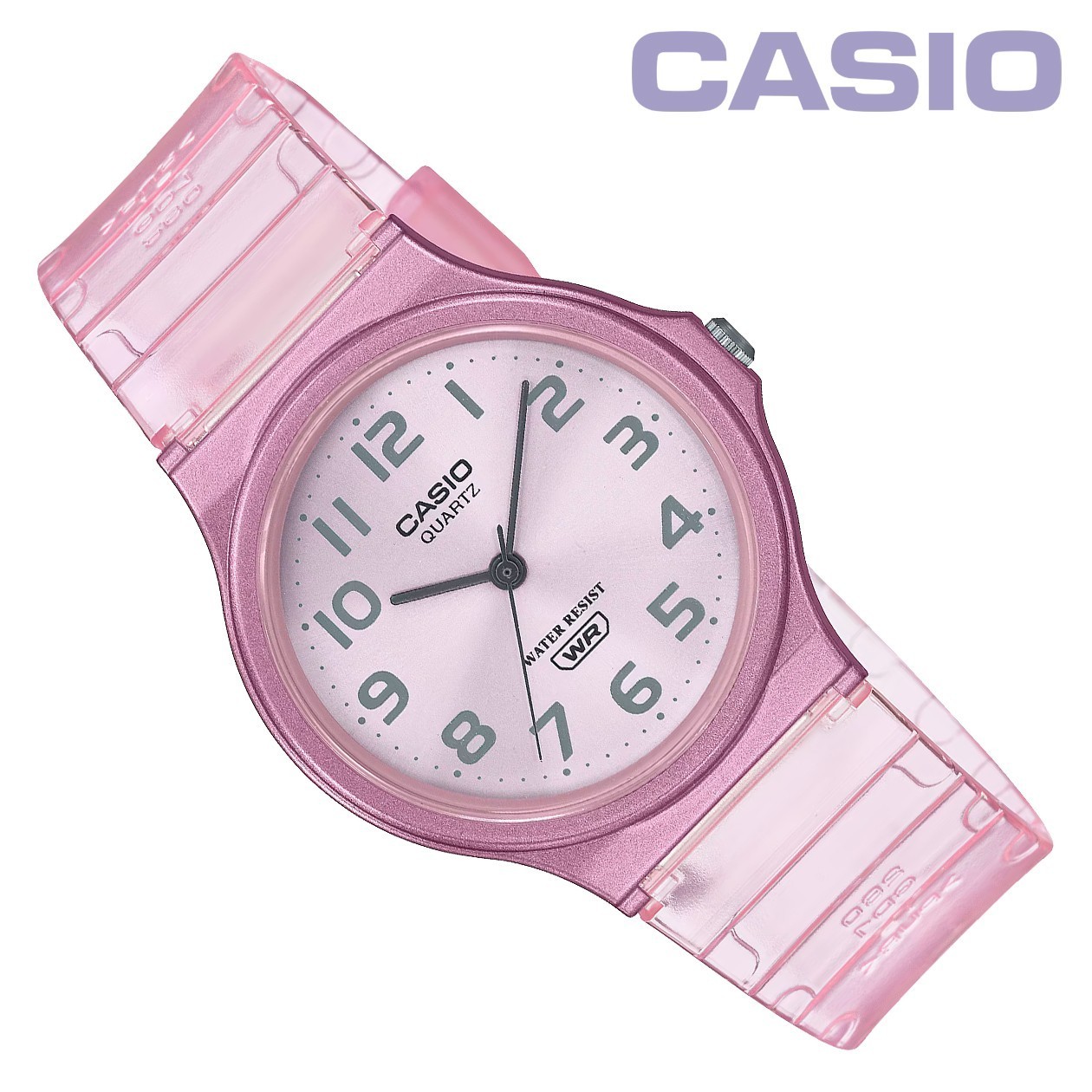 CASIO MQ-24S-4BJF Standard Analog Watch Clear Pink Water Resist