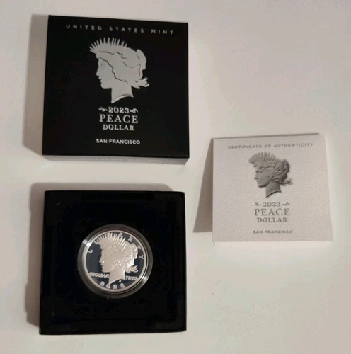 Peace Dollar 2023 Proof Silver San Francisco $1.00 US Mint #23 XL Complete 1 OZ
