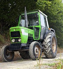 Green Farm Tractor with Cab - Industrial / Agricultural Tractor