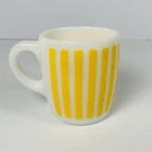 Vintage Hazel Atlas Yellow Candy Stripe Milk Glass Mug 8oz 3.5” MCM Retro