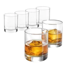 Bormioli Rocco Cortina Set of 6 Old Fashioned Glasses, Lowball Glasses, 8.5 Oz