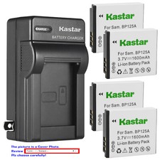 Kastar Battery AC Wall Charger for Samsung IA-BP125A  Samsung HMX-QF320 Camera
