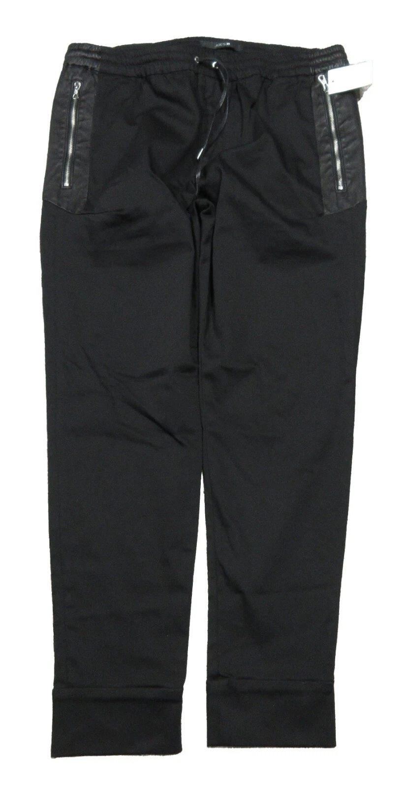Joe's Jeans Men's Black Alistair Champion Leather-Zip Detail Jogger Pants $279