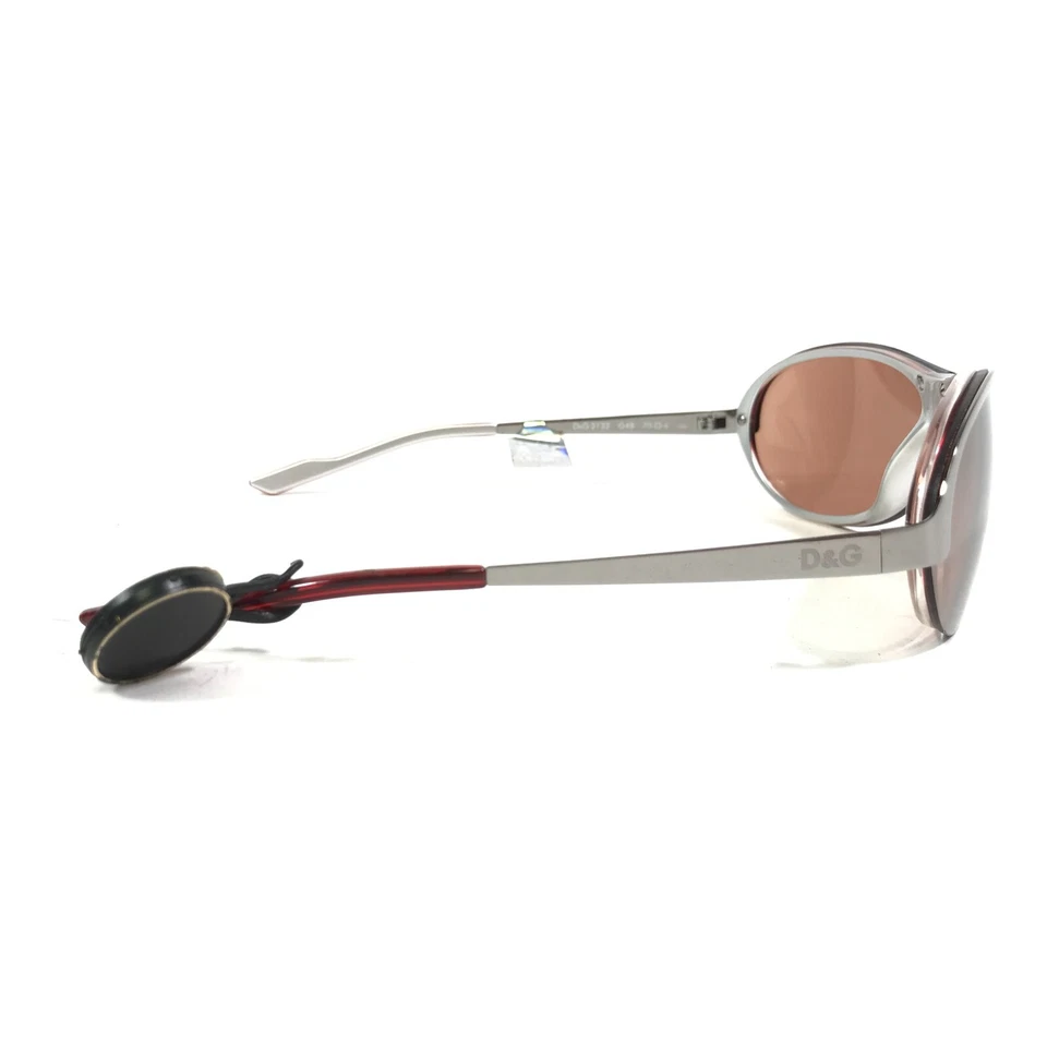 Dolce & Gabbana Sunglasses D&G2132 G48 Silver Round Frames with Red Lenses - Image 4 of 4