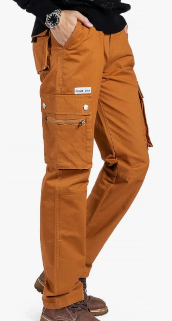 NEW Rowee Star Men's Casual Cotton Relaxed Fit Cargo Trousers Size 42
