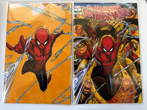 AMAZING SPIDER MAN #1  NM/M 9.8!  JONBOY MYERS TRADE & VIRGIN WITH COA!  2025
