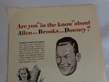 Regent Cigarettes Magazine Ad Priint 1945 WWII In The Know Allen Brooks Downy