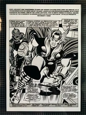 Production Art THOR #423, page #1 splash, RON FRENZ art, 8.5x11