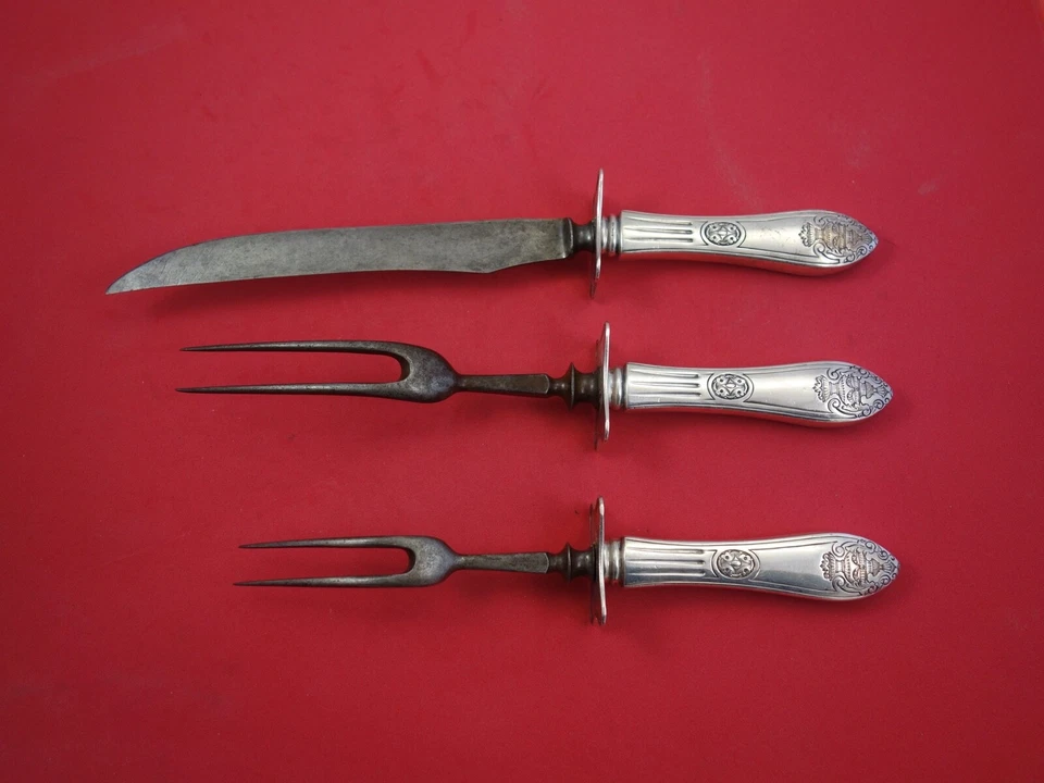 Moresque by Dominick and Haff Sterling Silver Steak Carving Set 3-pc 11 3/4" - Image 2 of 2