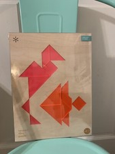 New Bright Beam Goods Flamingo Fish Wood Tangram Puzzle Made in USA