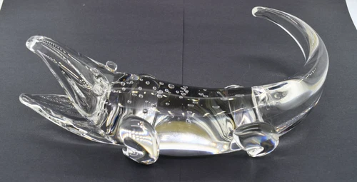 SIGNED STEUBEN ALLIGATOR  - SHAPE 8225 - A 1968 JAMES HOUSTON DESIGN