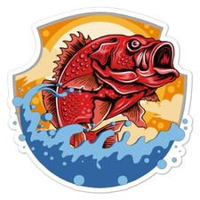 Jumping Fish Bass Vinyl Decal Sticker Indoor Outdoor 3 Sizes 7936