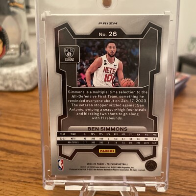 Ben Simmons Panini Prizm Green | eBay