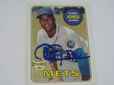 CLEON JONES NY METS 1969 W.S.C. & METS HOFER SIGNED CARD COA FREE SHIPPING!