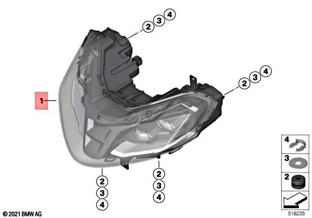 Genuine BMW K07 0C53 Led Headlight 63121539990 | eBay