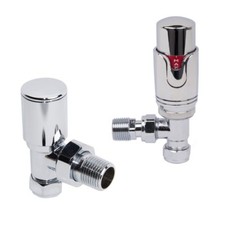 Designer Angled Thermostatic Radiator Valve Pack for Towel Rails