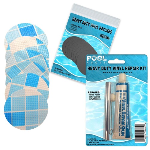 Repair Kit for Power Steel Frame Pool | Vinyl glue | Gray and Multi Patches - Afbeelding 1 van 2