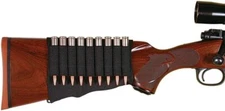 Butt Stock Cartridge Holder  Rifle 9 Shell w/Elastic Loop Black
