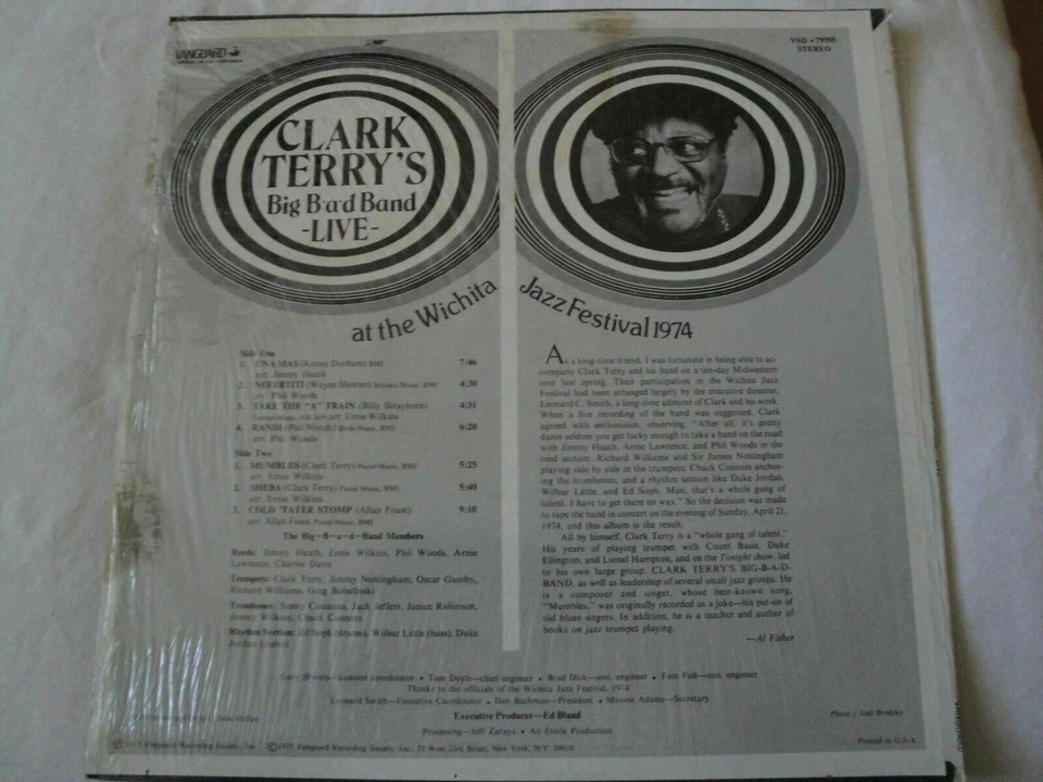 CLARK TERRY'S BIG-BAD-BAND LIVE VINYL LP VANGUARD RECORDS WICHITA JAZZ FESTIVAL Foto 2 de 3