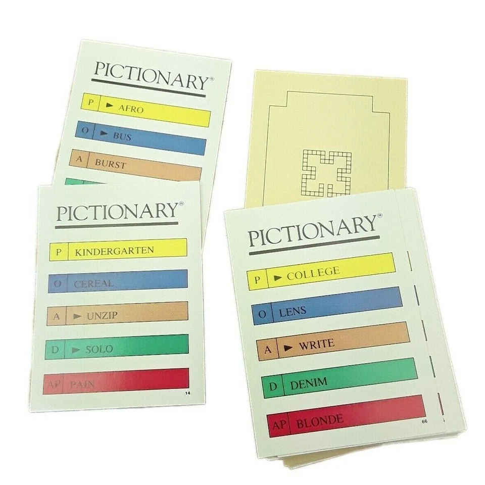 Pictionary Spare Cards - 100 Cards 500 words Replacement Cards Party - Image 2 of 4