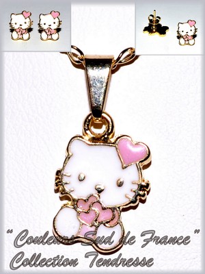 Pendentif Cristal Hello Kitty - Bijou Fantaisie Pour Femmes, Ados, Enfants, Neuf Avec étiquette