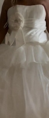 David's Bridal Galina Ivory Princess Wedding Dress size 16
