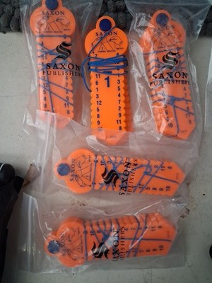 LOT OF 5 SAXON MATH 2 LEARNING WRAP UPS / SUBTRACTION / 10 KEYS / 0 - 9 / ORANGE