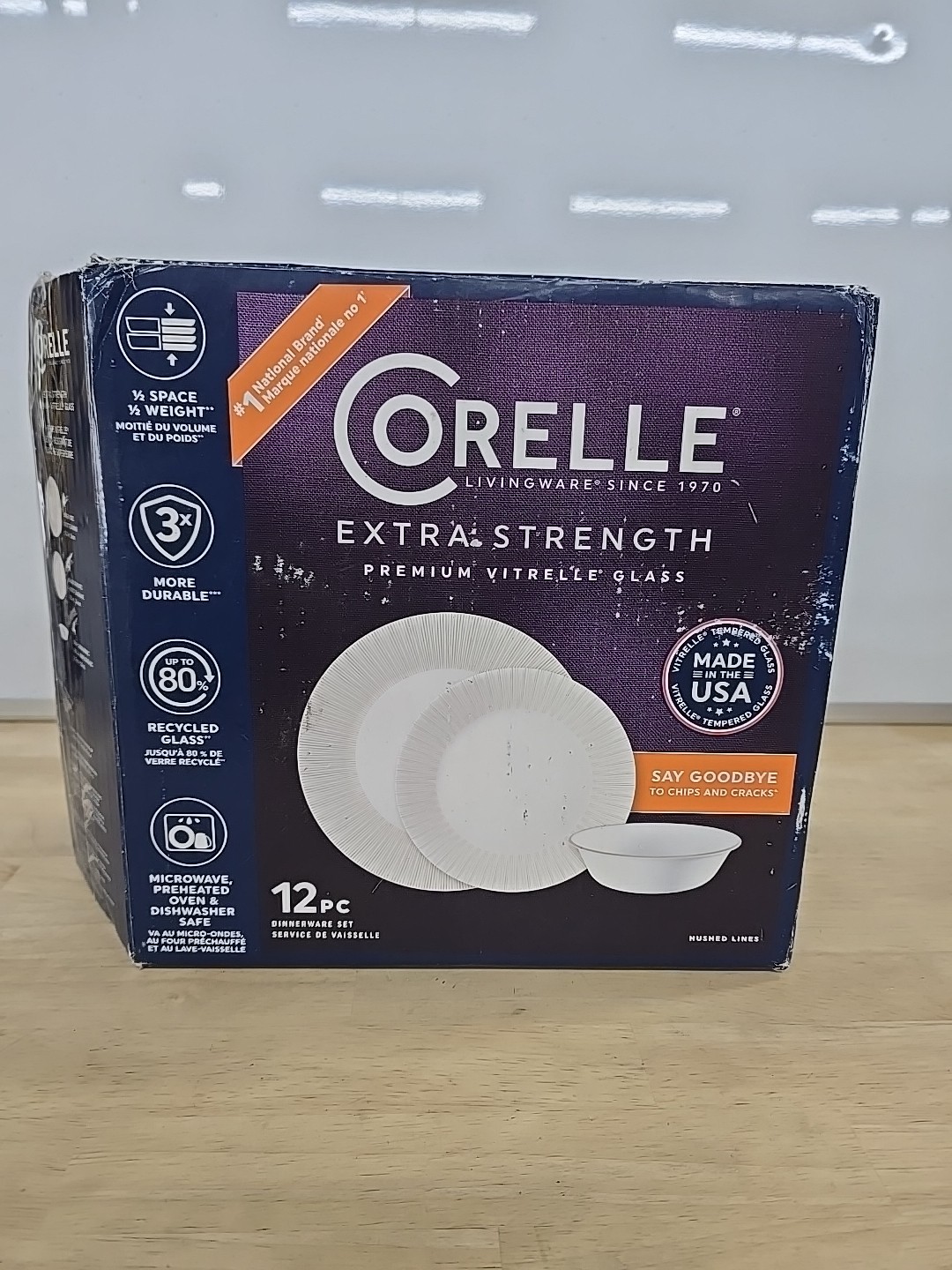 Corelle Hushed Lines 12 Pc. Dinnerware Set, Service for 4