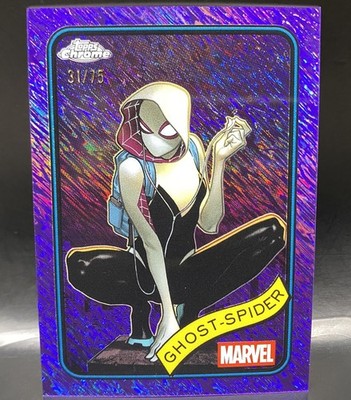 2025 Topps Chrome Marvel Ghost-Spider Purple Shimmer Refractor /75 Gwen Stacy