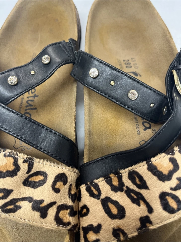 Betula by Birkenstock Rhinestone Jeweled Leopard Sandals Sz W-12, M-10 - Image 2 of 4