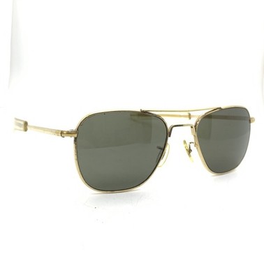VINTAGE American Optical 5 1/2 AO Aviator Sunglasses Gold Frame