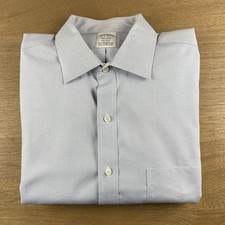 Brooks Brothers Solid Blue Regent Fit Button Shirt Mens L 16-33 Cotton Blend