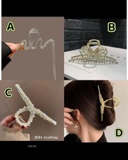 Gold Daisy Floral Hair Clip Metal Tulip Rhinestones Claw Eegant Barrette Hairpin