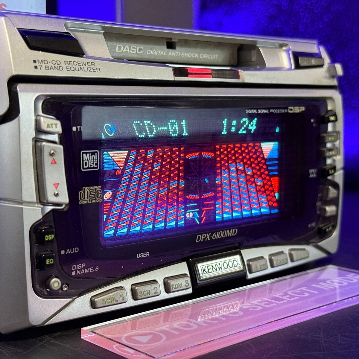 KENWOOD DPX-6100MD Car Audio 2DIN CD MD Player Added Bluetooth