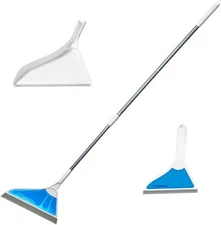 Helio Air Broom 3 Piece Kit All Surface Sweeper and Squeegee for Wet White 