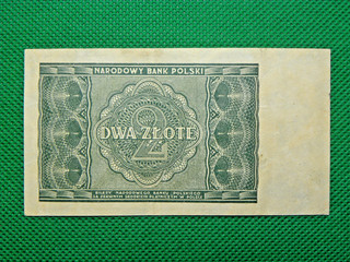 Poland 1946 Dwa Zlotych Banknote sehr gut erhalten