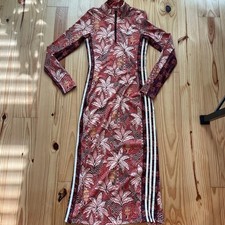 Farm Rio x Adidas Red Floral Long Sleeve Dress