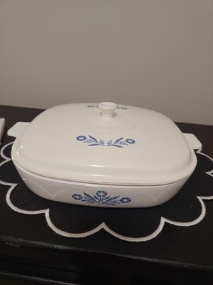 Corning Ware Casserole P-10-B Cornflower Blue 10'' Pyroceram Lid 1966-1969 VTG