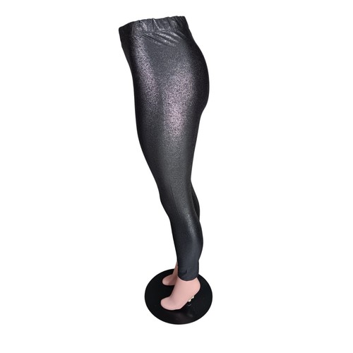 LOB Shimmery Leggings Pants Size Small Gray Pull On Elastic High Waist - Picture 2 of 12