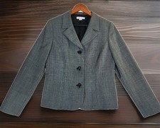 Pendleton Blazer Womens 10 Virgin Wool Gray 3-Button Work Jacket Made in USA