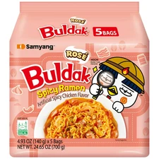 Samyang Buldak Rose Ramen 5-Pack Creamy Spicy Korean Instant Noodles