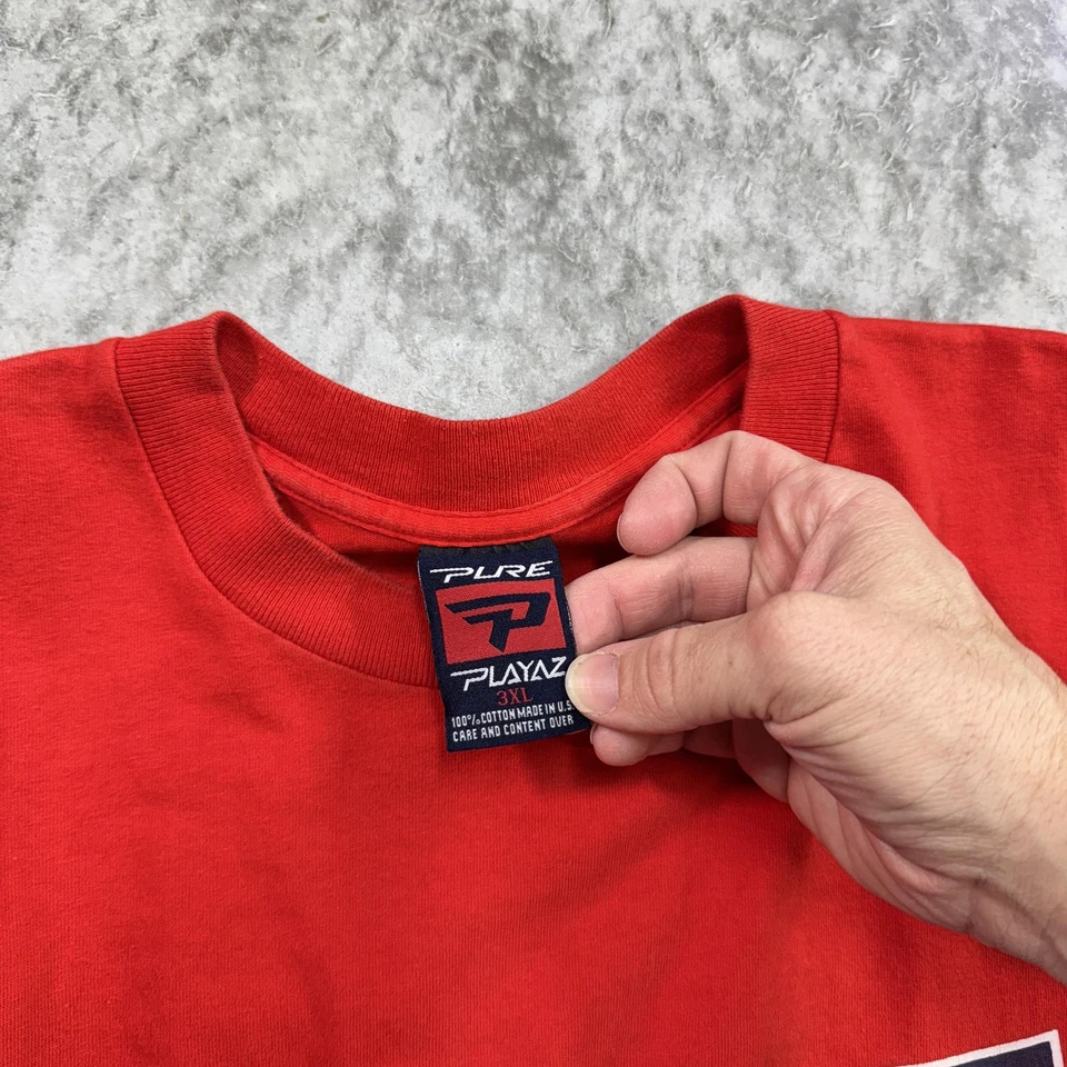Pure Playaz Shirt Mens 3XL Red Graphic Streetwear Logo Tee Hip Hop 90s Style - Image 3 of 4
